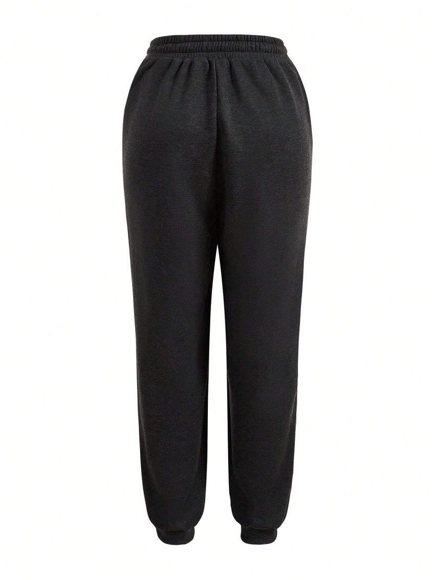 KRASSTI Women's Elastic Waistband Eagle Letter Print Jogger Pants