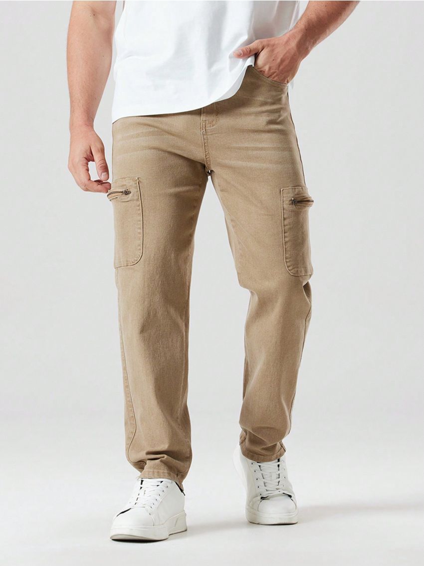 Men's Plus Size Side Pocket Straight Leg Jeans