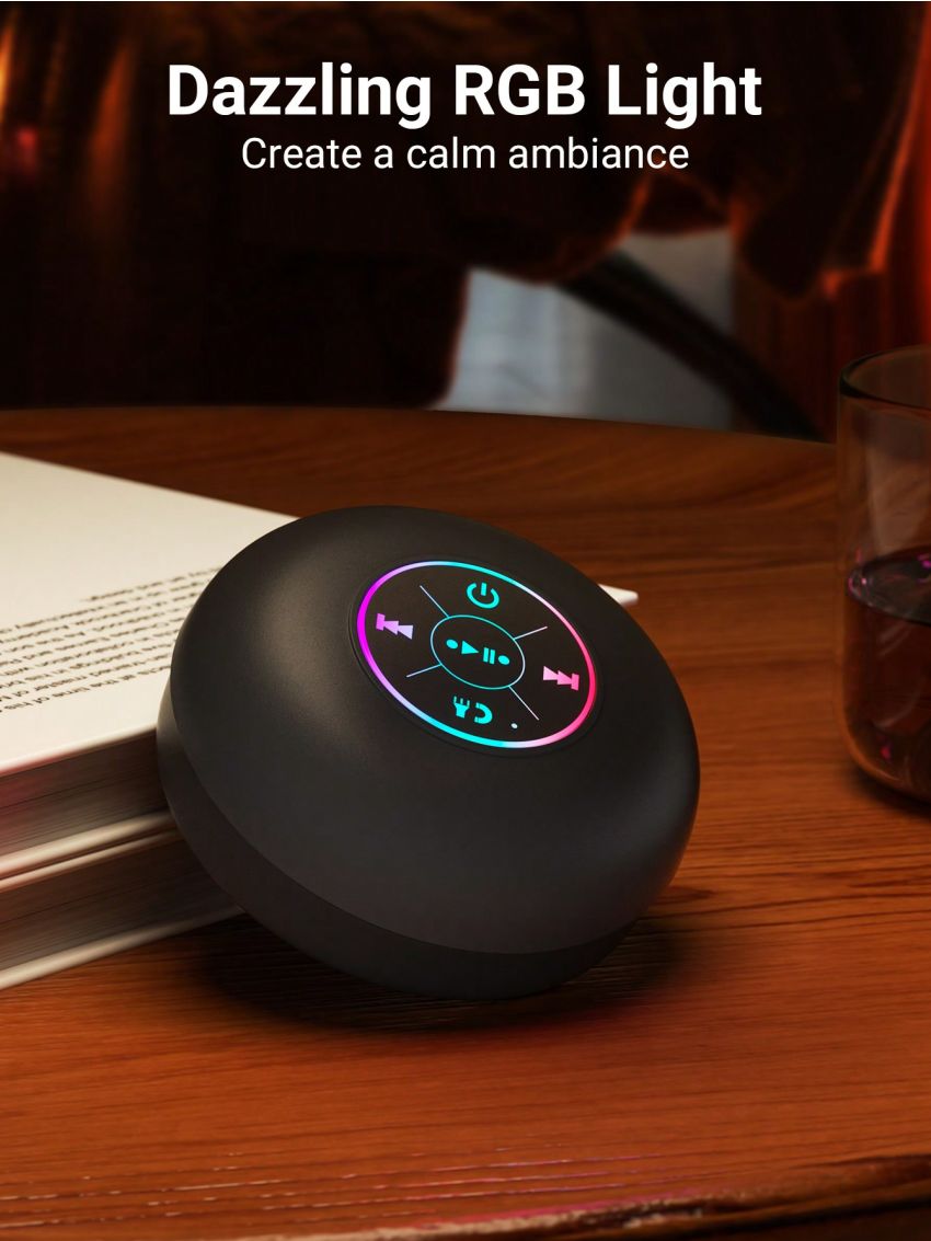 Teckwe Mini Wireless Speaker With Suction Cup,RGB Lighting Bathroom Suction Cup Waterproof Wireless Speaker,Skin-Friendly Feel HD Sound Quality