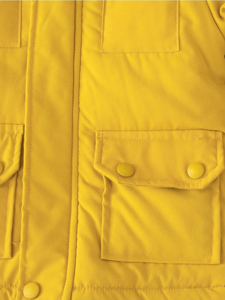 SHEIN Baby Boys' Thick Warm Parka Coat With Detachable Fur Hood, Autumn/Winter