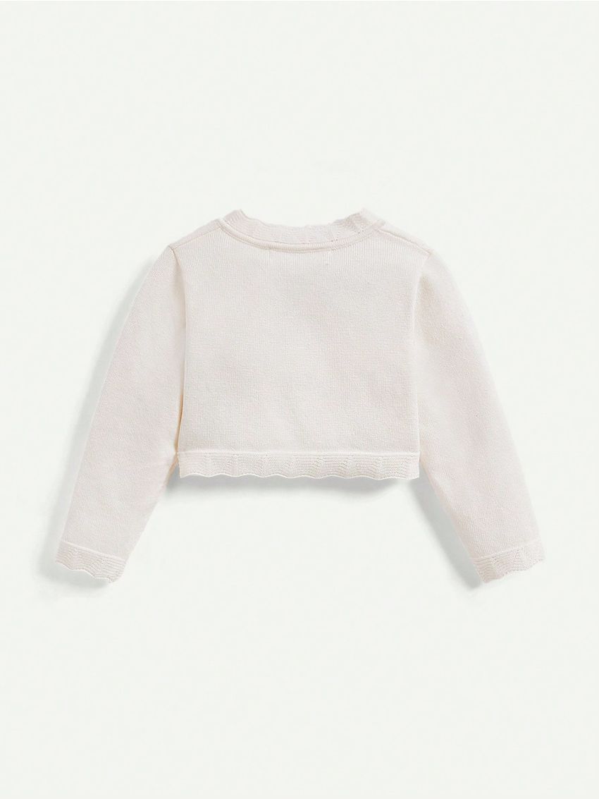 Cozy Cub Baby Girls' Loose Fit Cardigan Sweater With Button Front And Long Sleeves, College Style