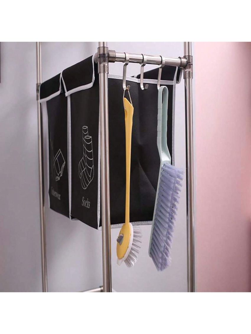 Laundry Hamper 3 Tier Laundry Sorter with 4 Removable Bags for Organizing Clothes, Laundry, Lights, Darks,Three hooks
