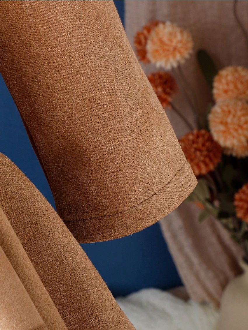 Infant Girls' Elegant Woolen Coat With Collar, Autumn/winter