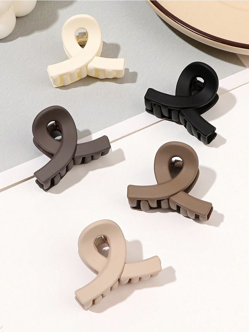 5pcs/set 4cm Matted Brown Crossed Hair Claws