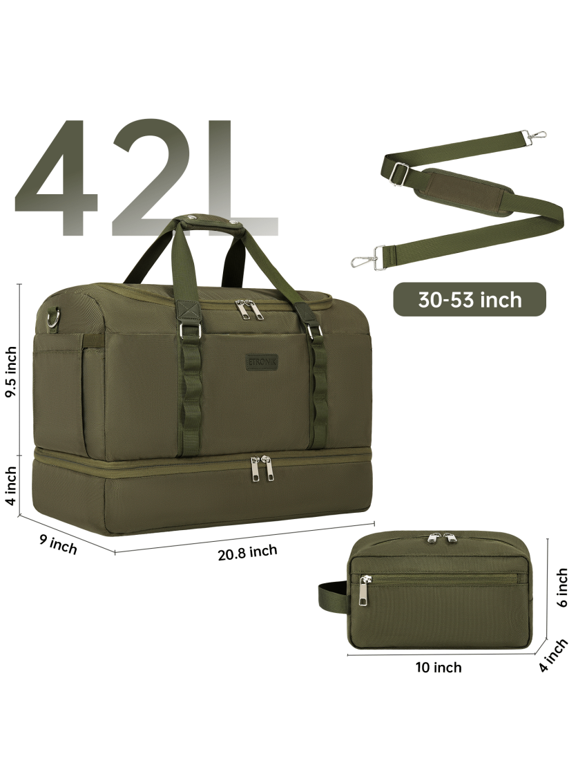 ETRONIK Travel Duffle Bag for Men Women, Carry on Bags for Airplanes with Toiletry Bag, Gym Bag with Shoe Compartment, Weekender Overnight Bag for Sports Business Trip