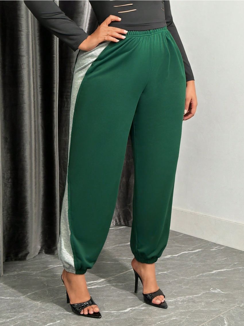 SHEIN SXY Women's Large Size Contrasting Sweatpants