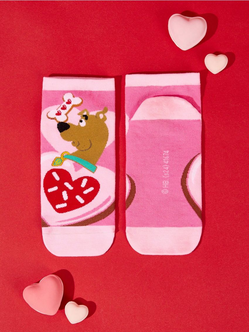 SCOOBY-DOO X SHEIN 2pairs Romantic Valentine'S Day Women'S Short Socks