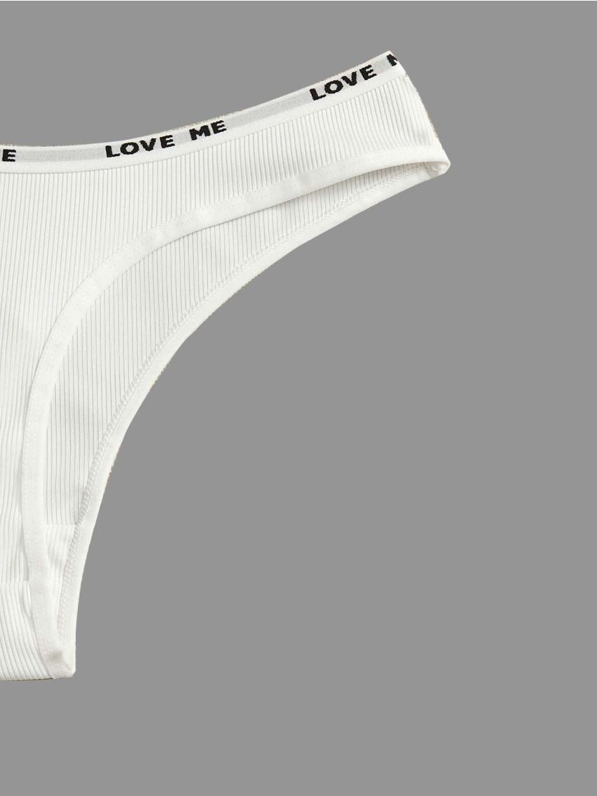 Yoga Basic 4pack Four-Way Stretch Contrast Letter Tape Sports Brief