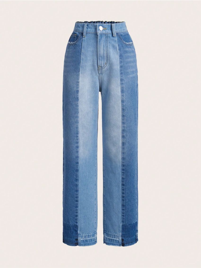Teen Girls' Color Block Straight Leg Jeans
