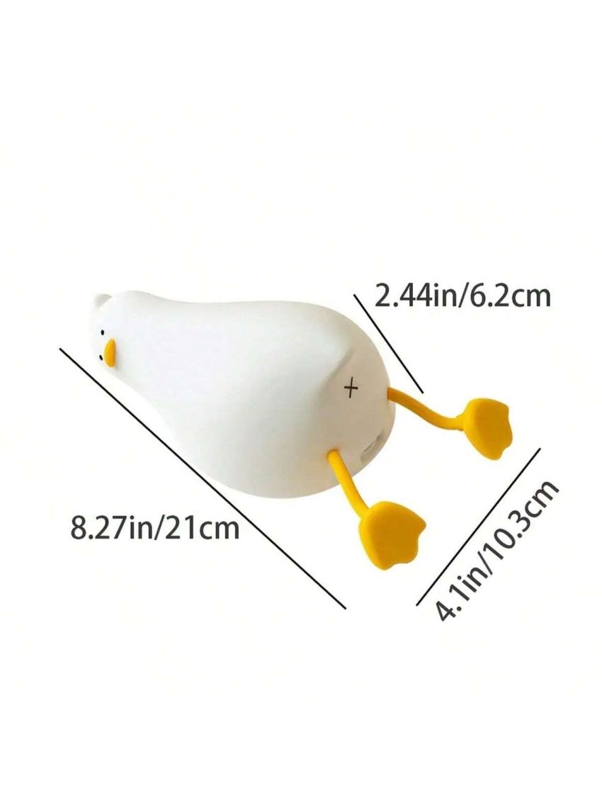 Duck Night Light Flat Duck Silicone Sheet Bedroom Light Timing Light Charging Atmosphere Light, Three Levels of Brightness Adjustment, Silicone Shell, Built-In Rechargeable Battery, Can Be Set For 30 Minutes Automatic Shutdown
