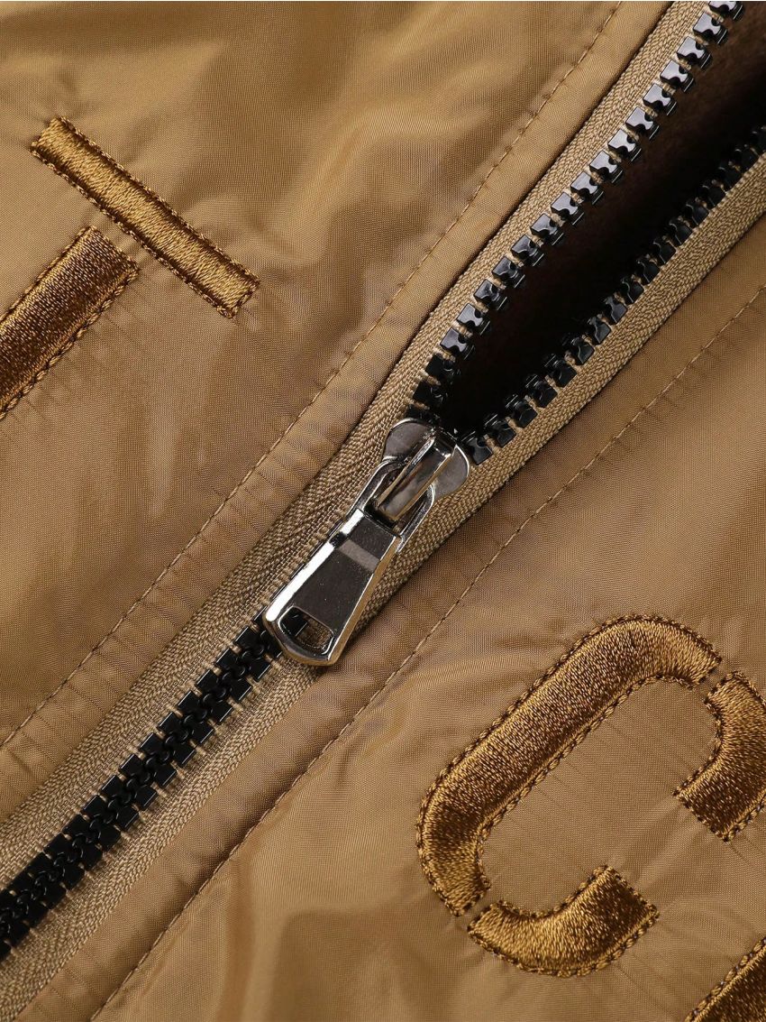 Manfinity Homme Men's Zip Front Fleece Jacket With Letter Embroidery