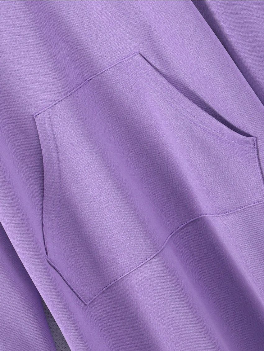 Teenage Girls' Solid Color Knee Length Hooded Sweater Dress For Autumn And Winter