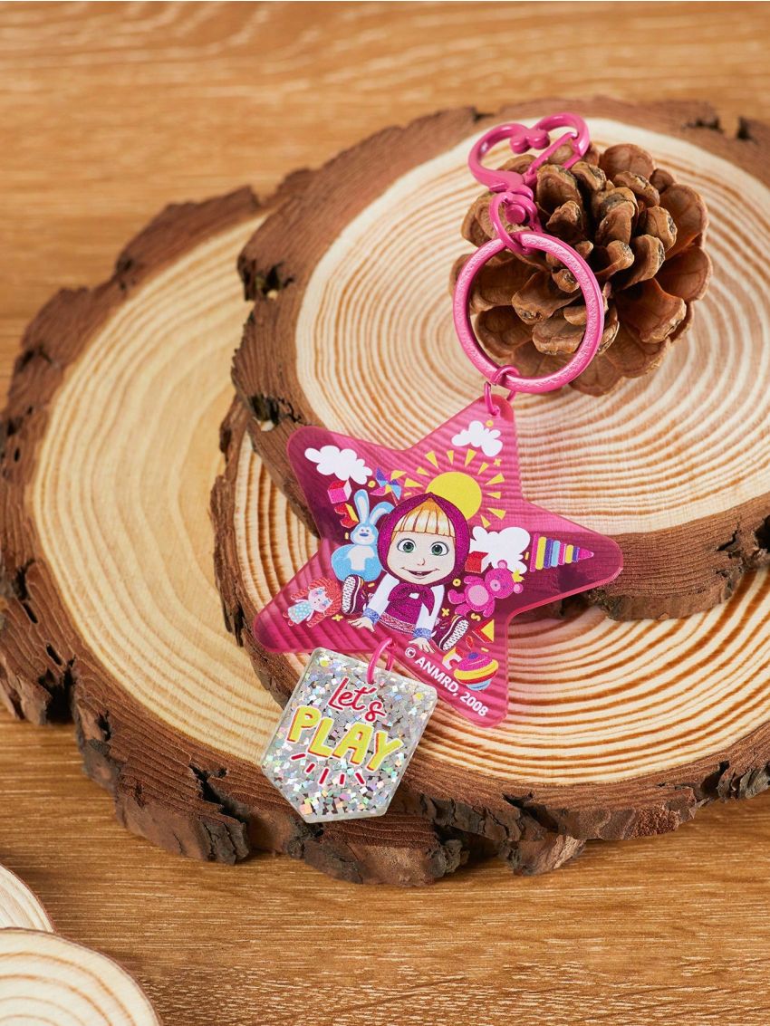 SHEIN X Masha and The Bear Star Keychain Bag Pendant