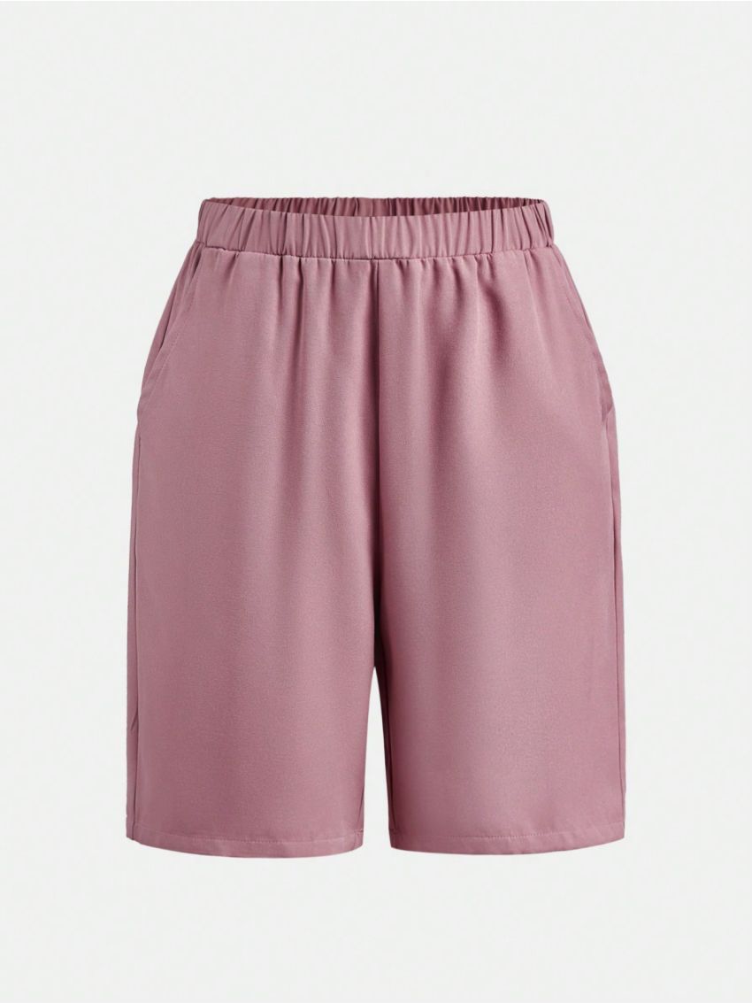 SHEIN Kids FANZEY Tween Boys' Slim Fit Short Sleeve Suit With Shorts, Gentleman Style Outfit Set