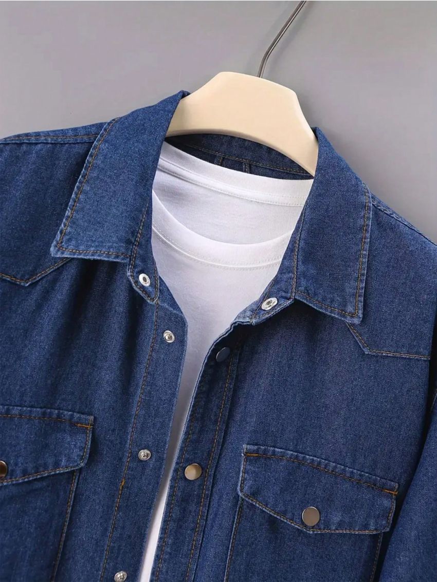 Men'S Plus Size Denim Shirt
