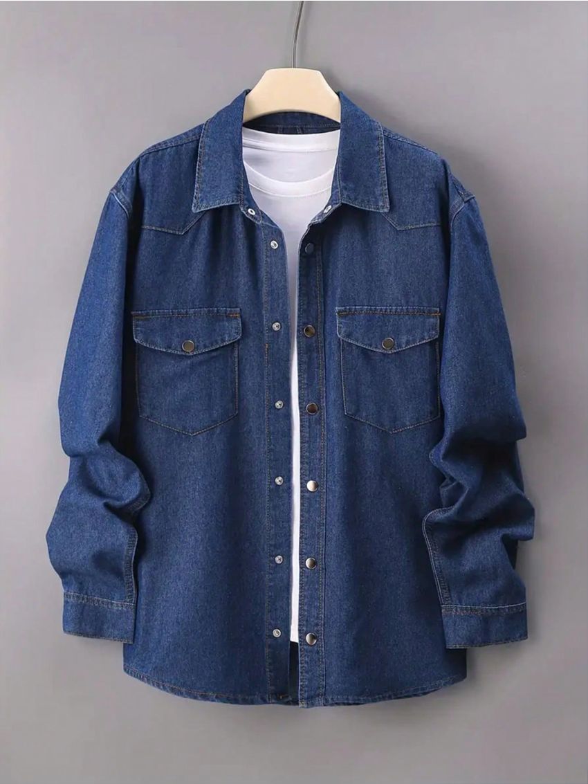 Men'S Plus Size Denim Shirt