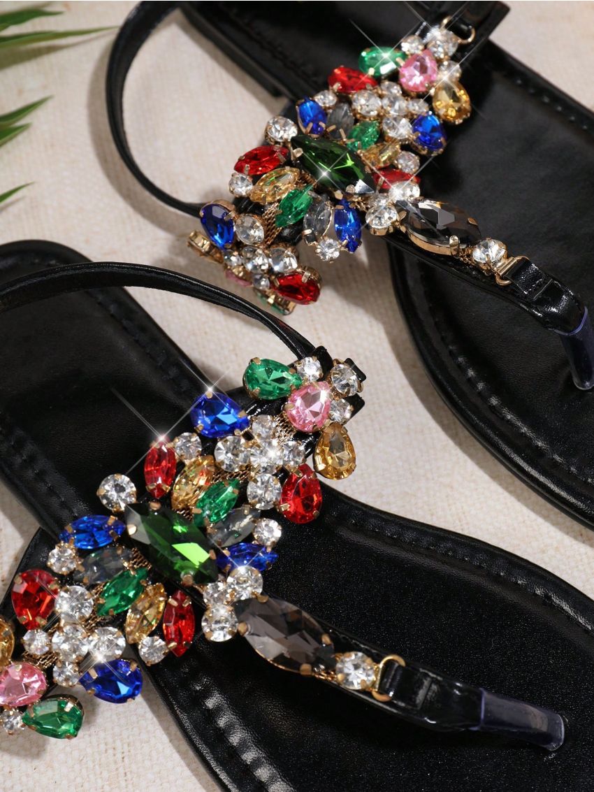 Women's Fashion Rhinestone Flat Sandals