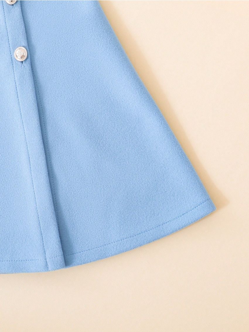 Young Girl Cloak Sleeve Double Breasted Cape Overcoat