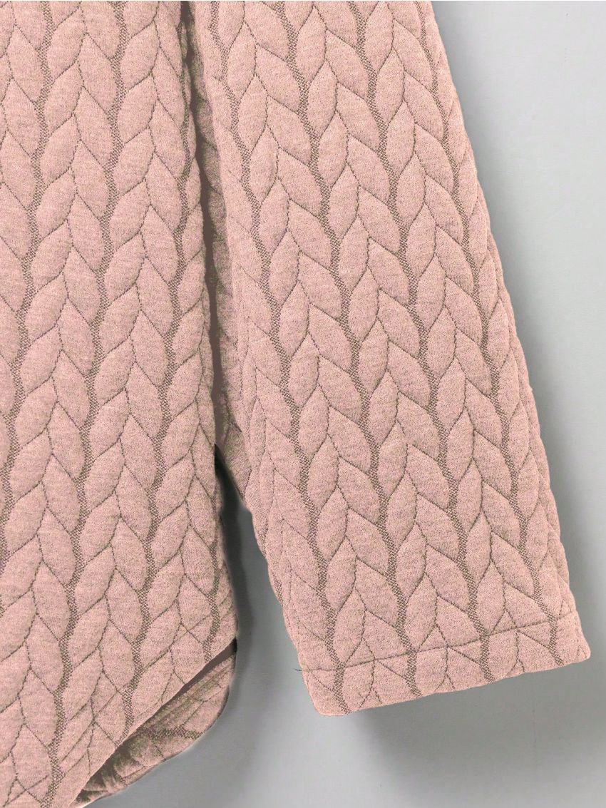 Plus Size Women'S Hooded Coat With Wheat Texture