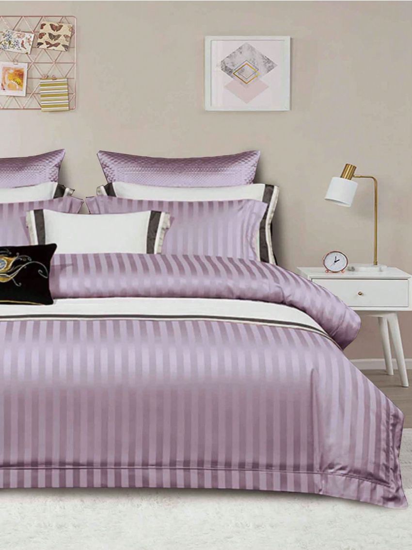 3pcs Stripe Print Bedding Set, 1 Duvet Cover & 2 Pillowcases (core Not Included), Soft And Skin-friendly Polyester Fiber Bed Cover Set For Daily Use