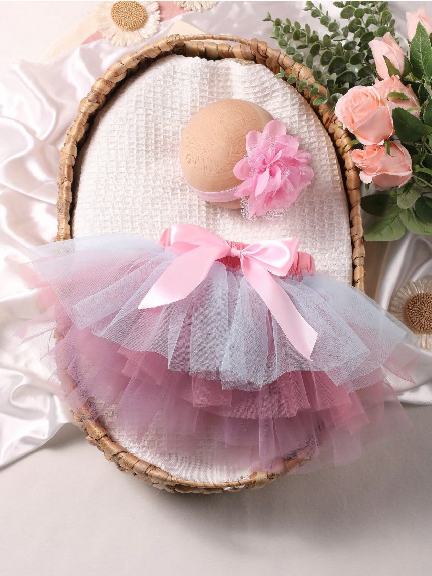 Newborn Photography Layer Skirt With Headband