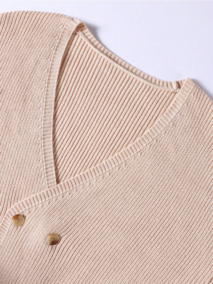 Manfinity Homme Men's Double Breasted V-neck Loose Cardigan Sweater