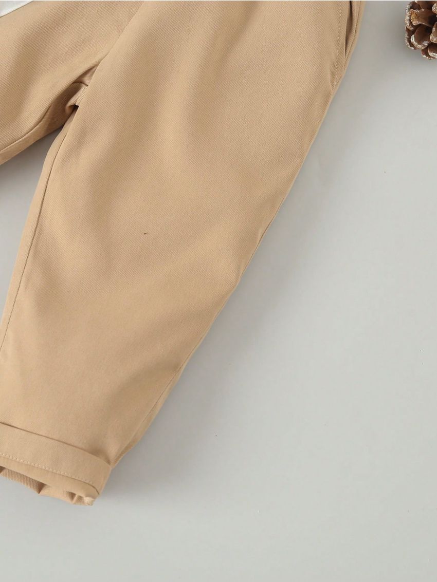 Baby Boys' Vest And Pants Suit, 2pcs/set (shirt Not Included)