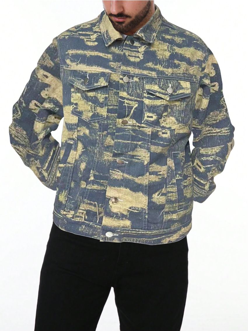 Men's Printed Denim Jacket