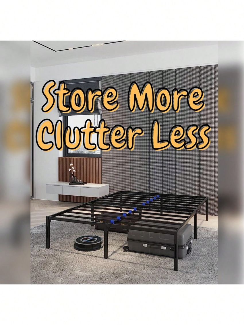 Silent & Durable | No Need for a Box Spring | FastLock Metal Bed Frame Platform | 14-Inch Mattress Support Metal Bed Frame Size | Platform Bed Frame with a 3500 LB Capacity