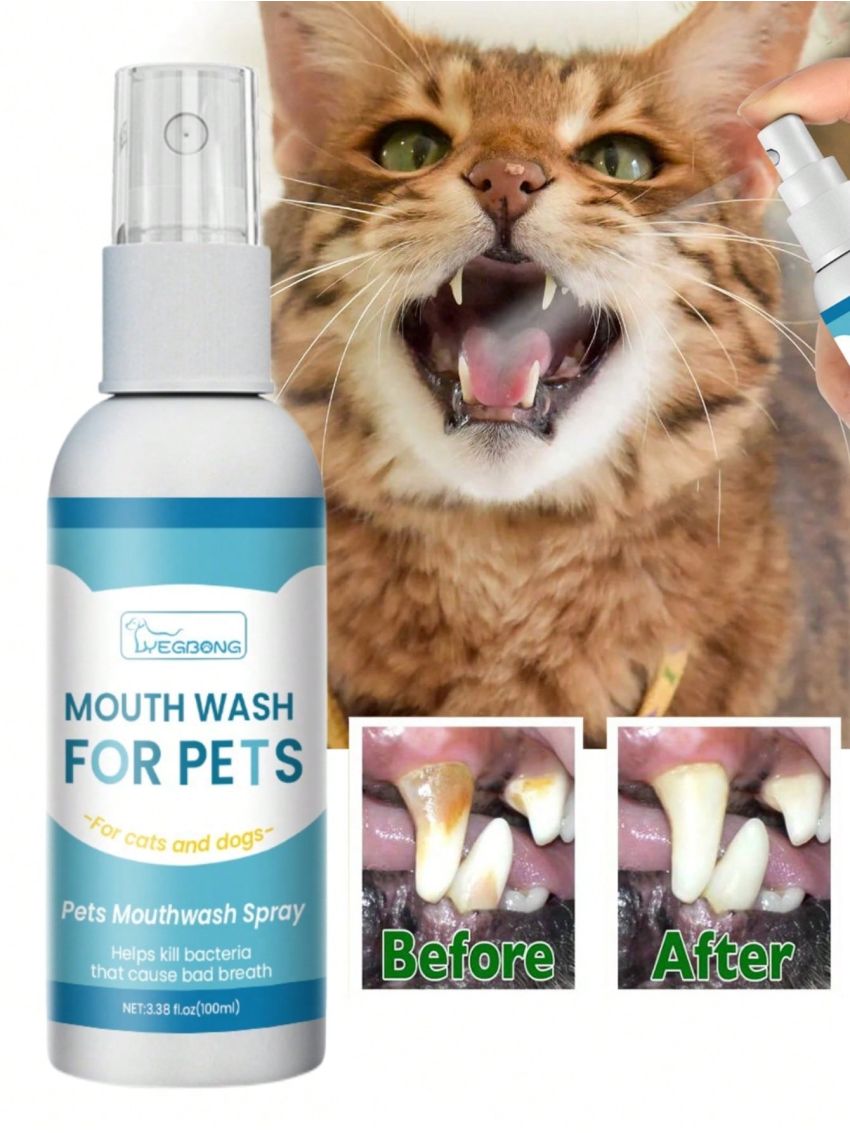 1pc Pet Teeth Cleaning Spray For Dog And Cat For Teeth Cleaning