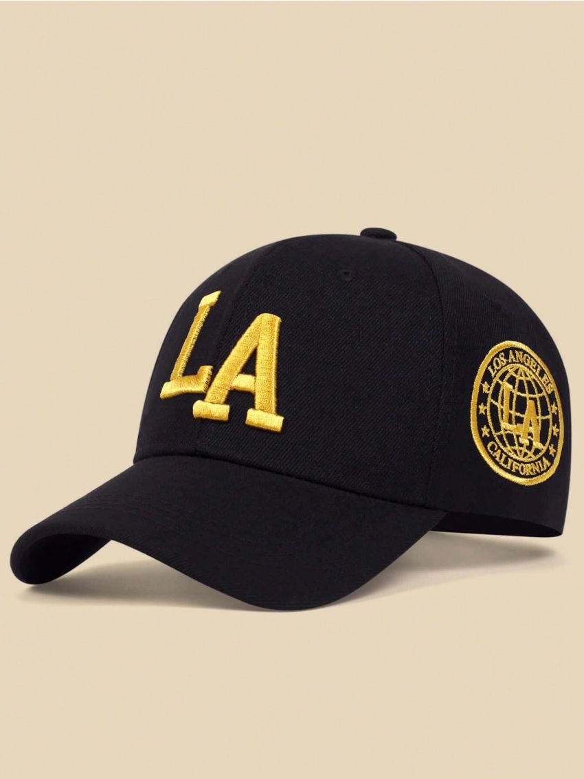 1pc Ladies' Adjustable Baseball Cap With Letter Side & Geometric Pattern Embroidery, Outdoor Sun Protection Hat For Spring & Autumn Travel, Beach Vacations