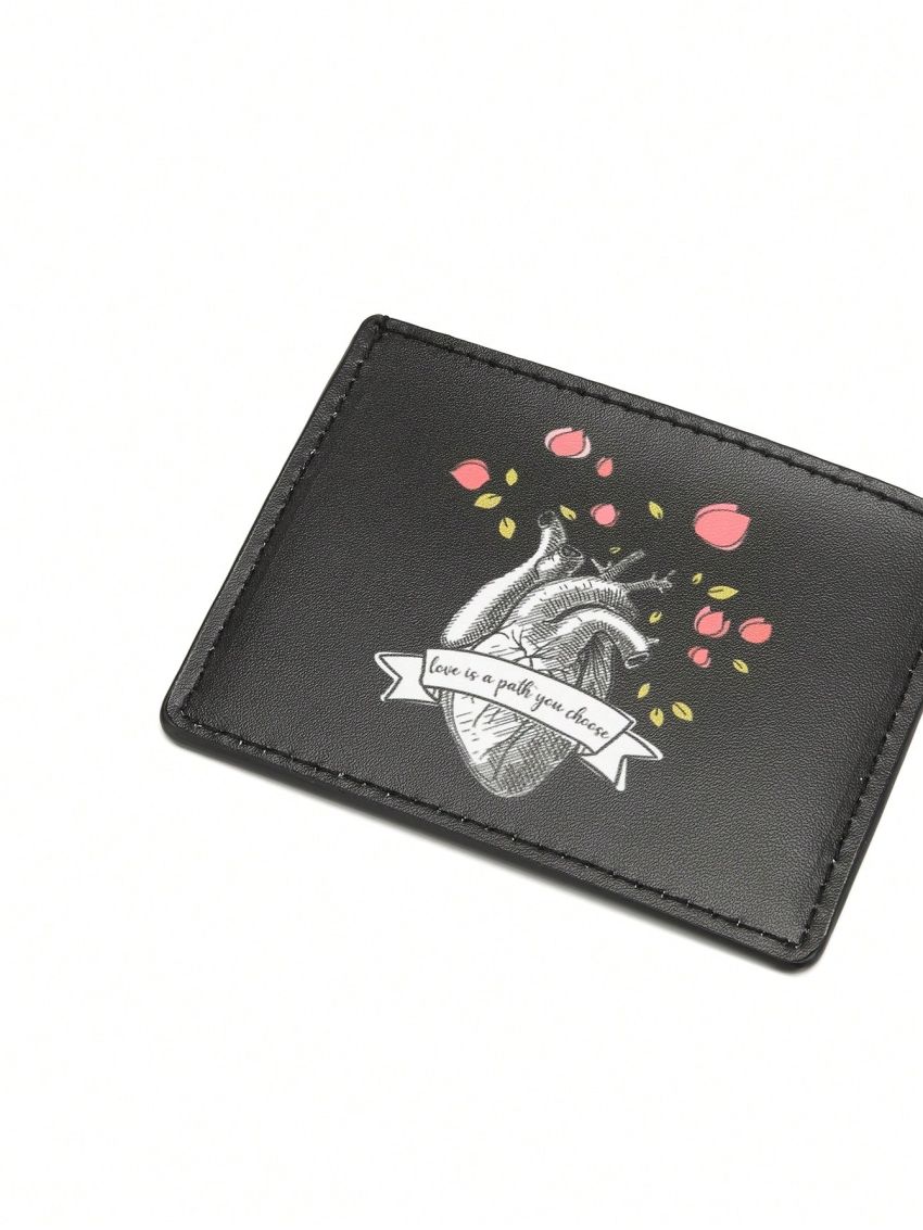 SHEIN X Beatriz Mathias Studio Fashionable Portable Card Holder With Heart Print