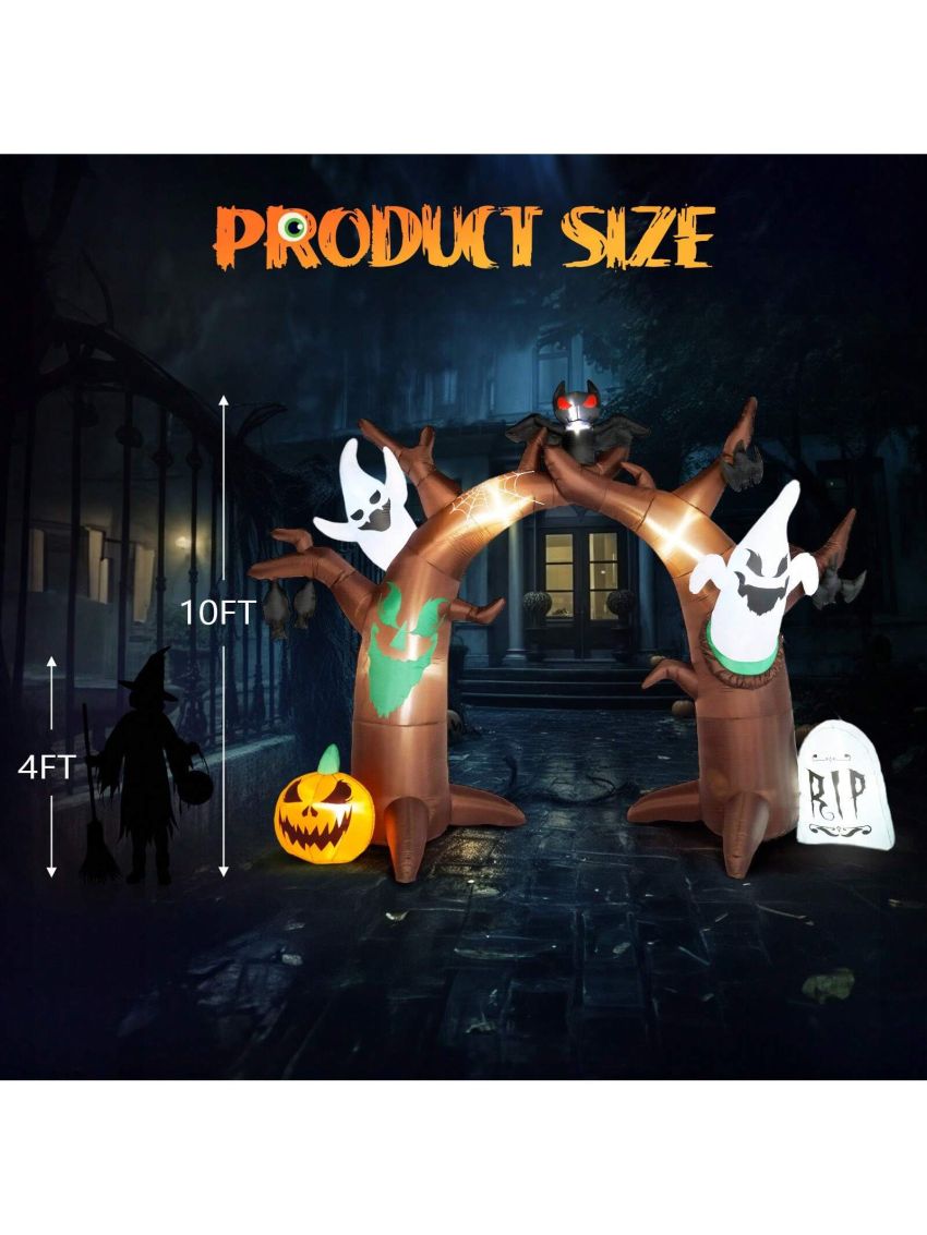 Halloween Inflatables Decoration, 10FT Height 10 Lights Inflatable Festive Arch Decoration