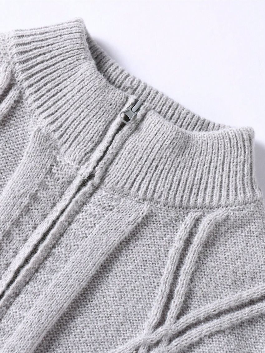 Men's Color Block Zipper Cardigan