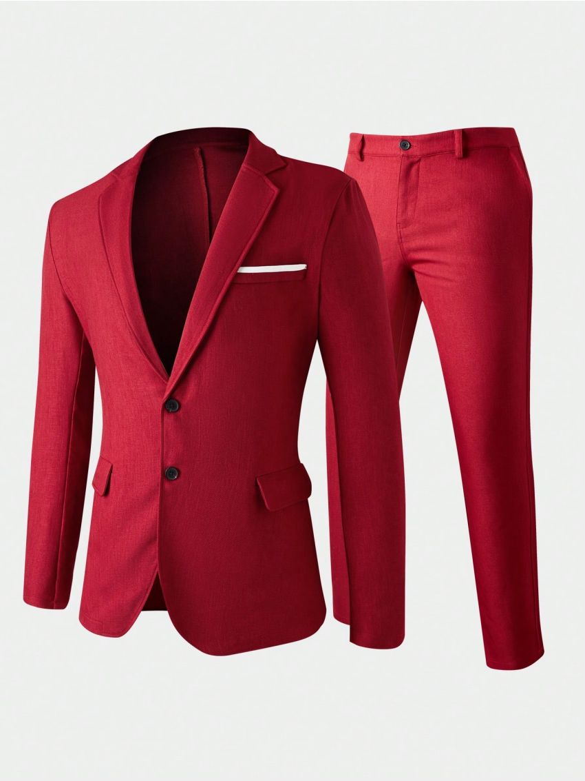 Men's Formal Suit Jacket + Trousers Two-piece Set