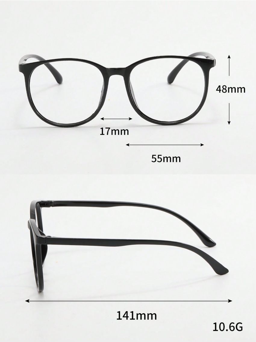 1pc Men's Business Eyeglass Frame Transparent & Elliptical Empty Glasses, Suitable For Daily Wear