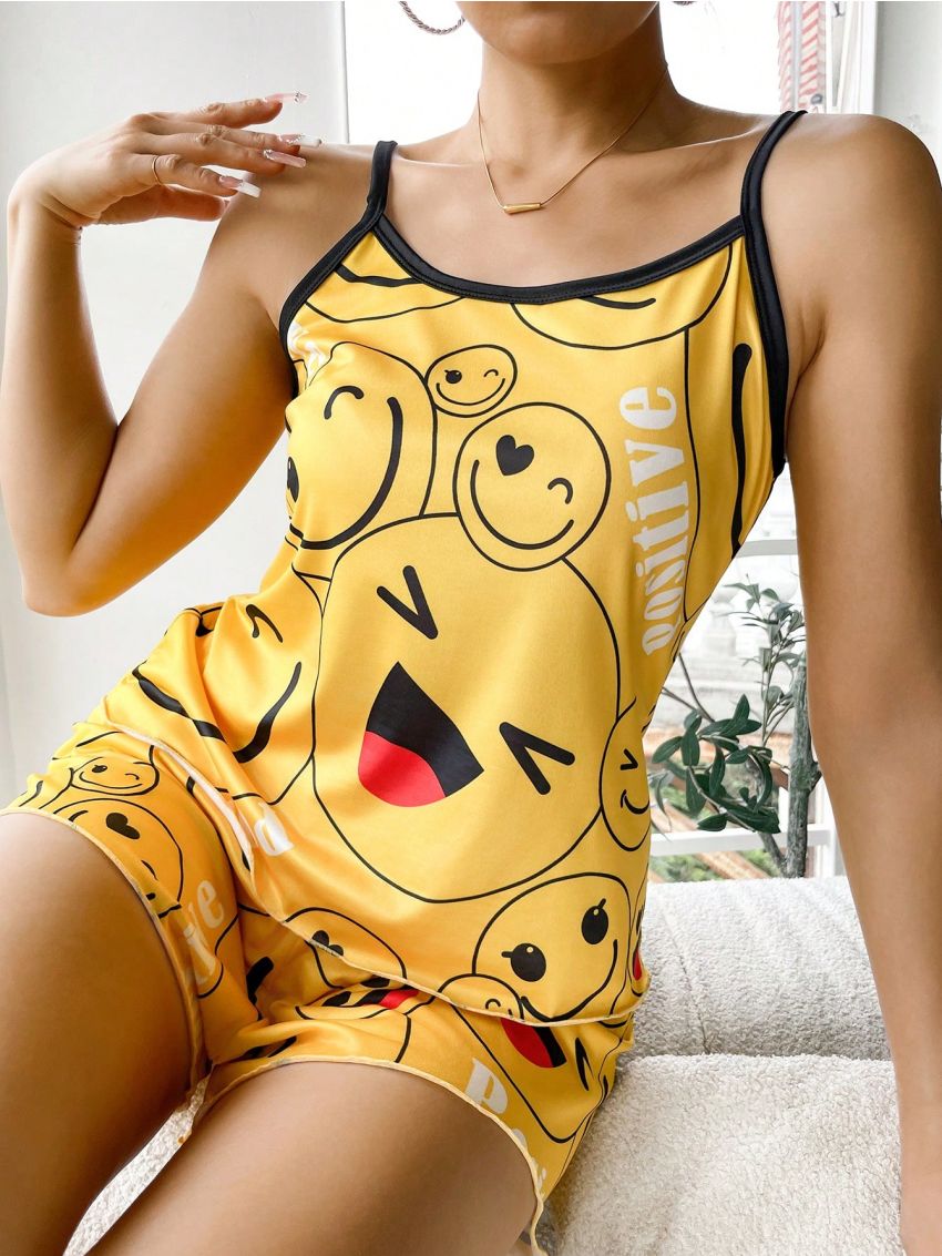 Women's Cartoon Printed Camisole Pajama Set