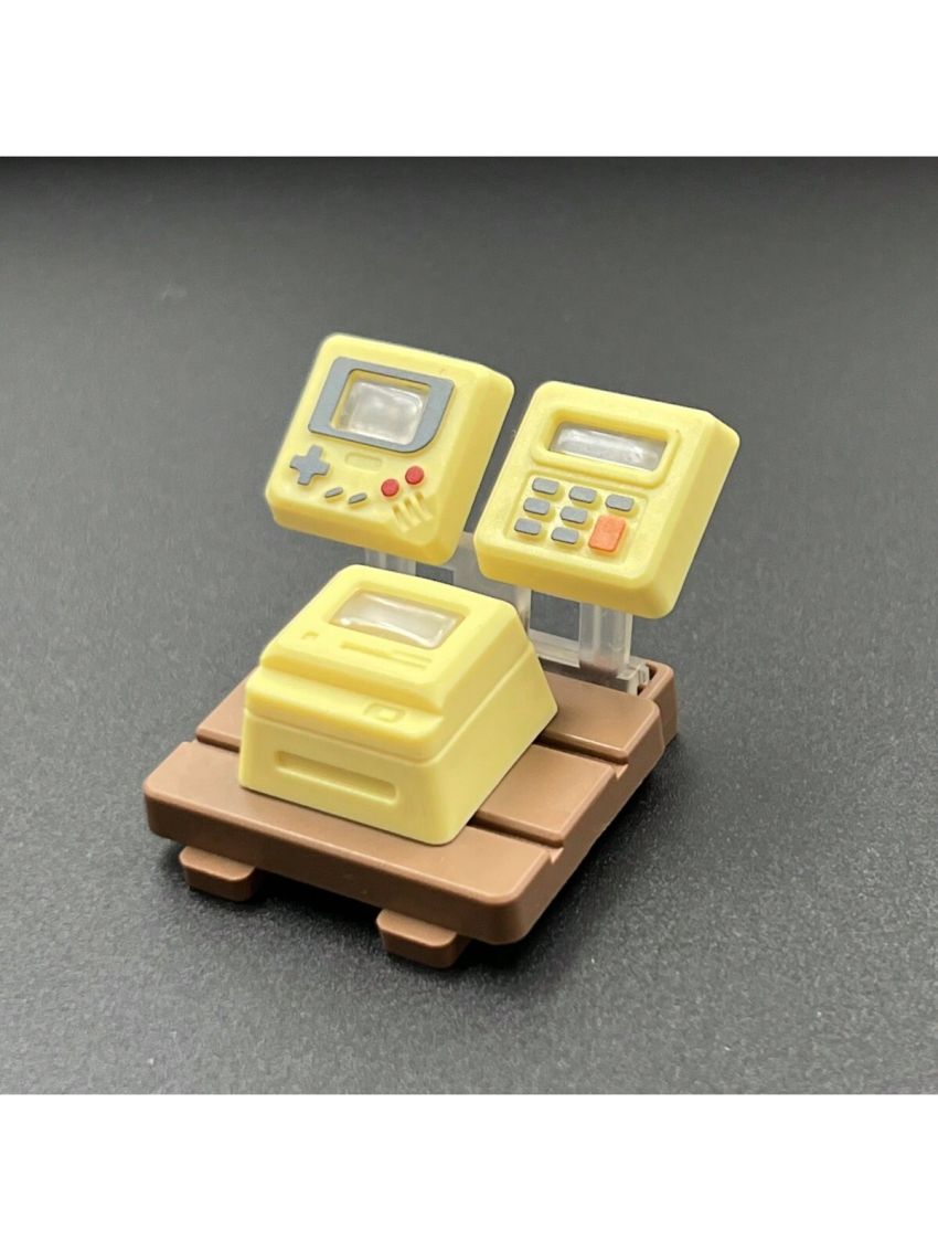1pc Yellow Retro Three-in-one K04 Personality Classic Keycap, Compatible With Esc Key Of Mechanical Keyboard As Decoration