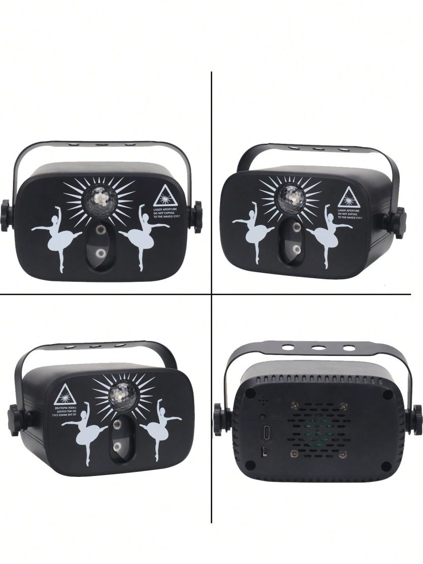 Led Mini Laser Light Projector With Magic Ball, Starry Sky Effect For Atmosphere, Suitable For Stage, Ktv, Christmas Party - Available In Red And Green Laser Light Color, Comes With Remote Control, Sound Activated, And Auto Mode, Direct Plug-in