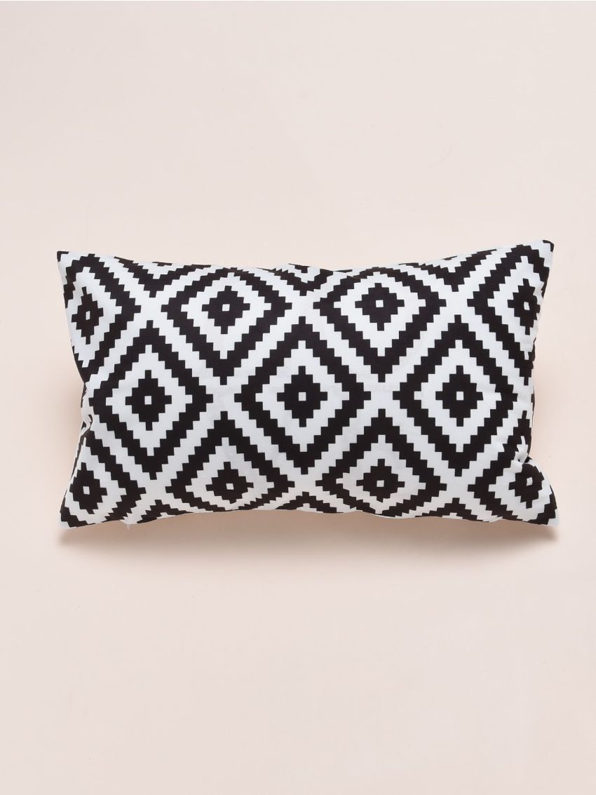 1pc Geometric Pattern Lumbar Pillowcase Without Filler, Modern Throw Pillow Cover For Sofa