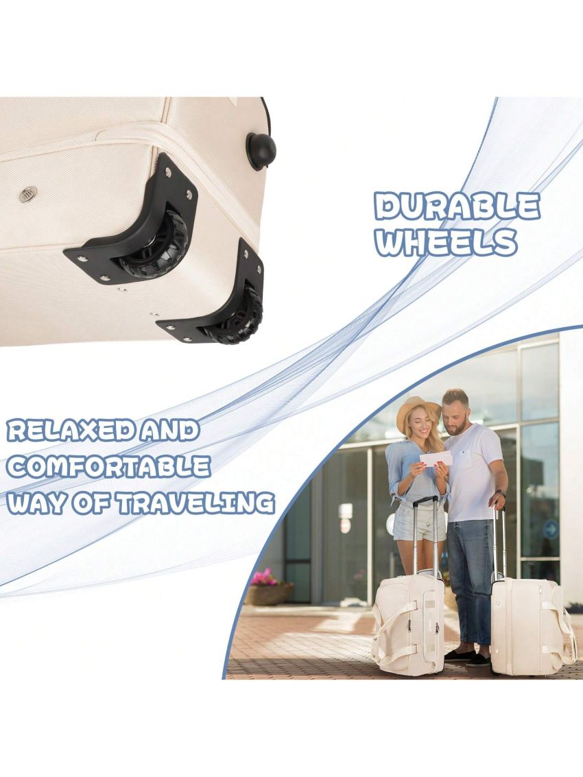 ETRONIK Large Weekender Bags with Shoes Compartment, Rolling Duffel Bag with Wheels, Waterproof Carry on Suitcase with Adjustable Strap for Overnight Trip, Toiletry Bag for Men Women