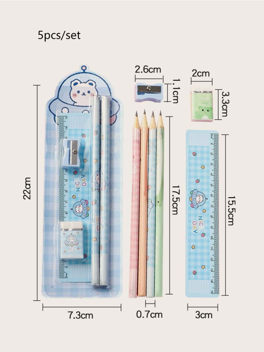 1set Cartoon Graphic Random Pencil