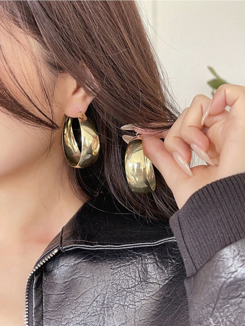 DAZY Fashionable Simple Hoop Earrings, Suitable For Daily Wear And Festival Gifts