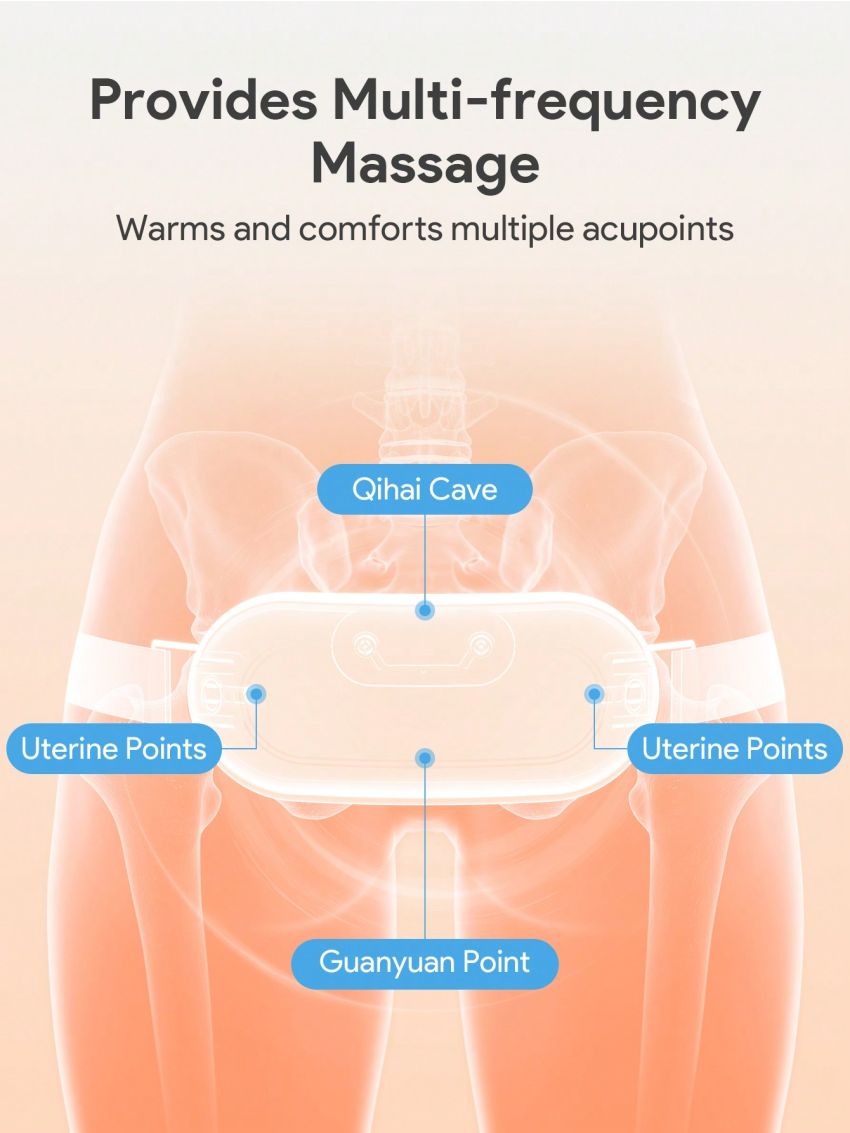 Teckwe Portable Cordless Heating Pad,Electric Waist Belt Device,Fast Heating Pad With 3 Heat Levels And 4 Massage Modes,Back Or Belly Heating Pad For Women And Girl Type-C Charging Port Valentine's Day Gift