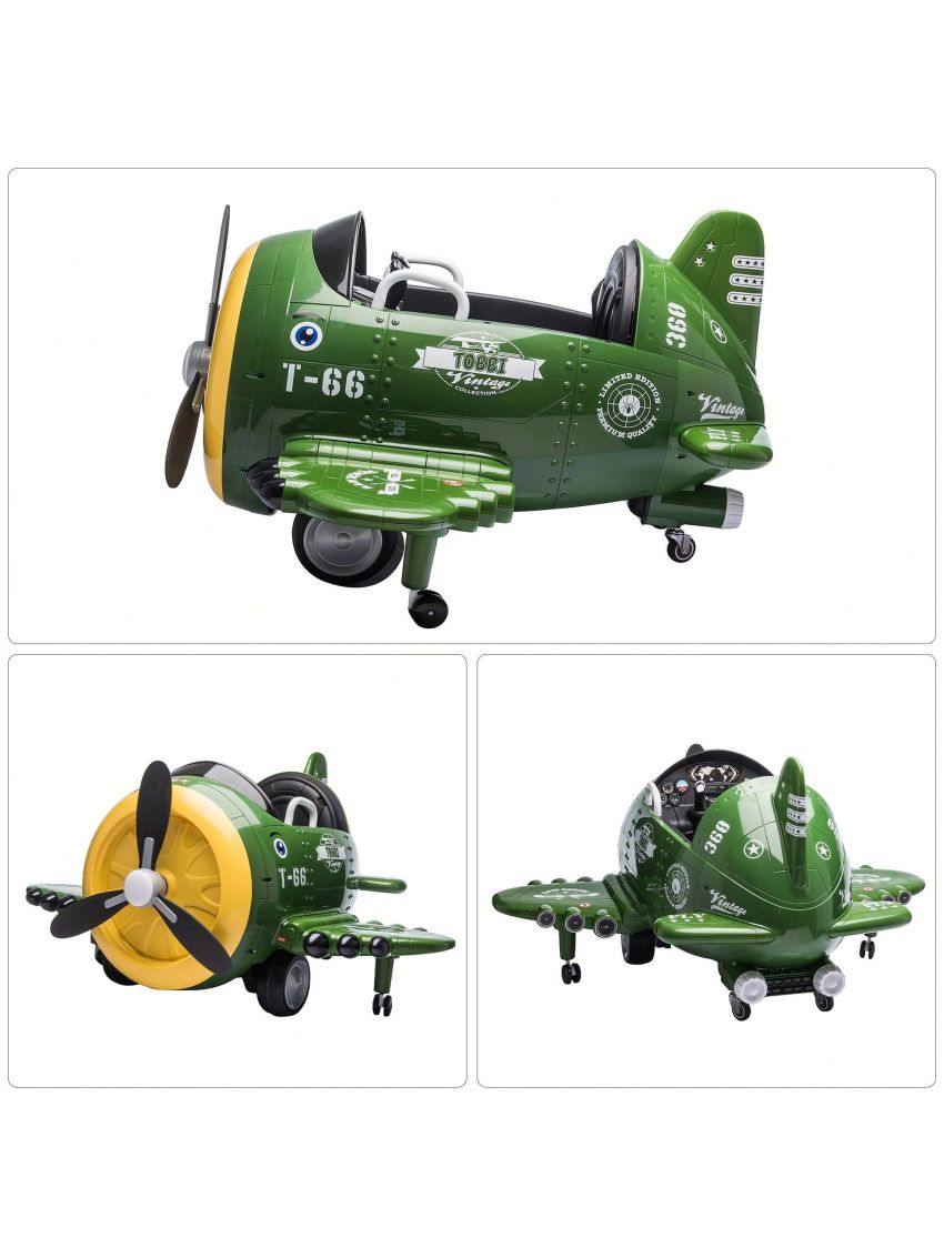12-Volt Kids Electric Ride on Car Toy Airplane with Remote Control & USB