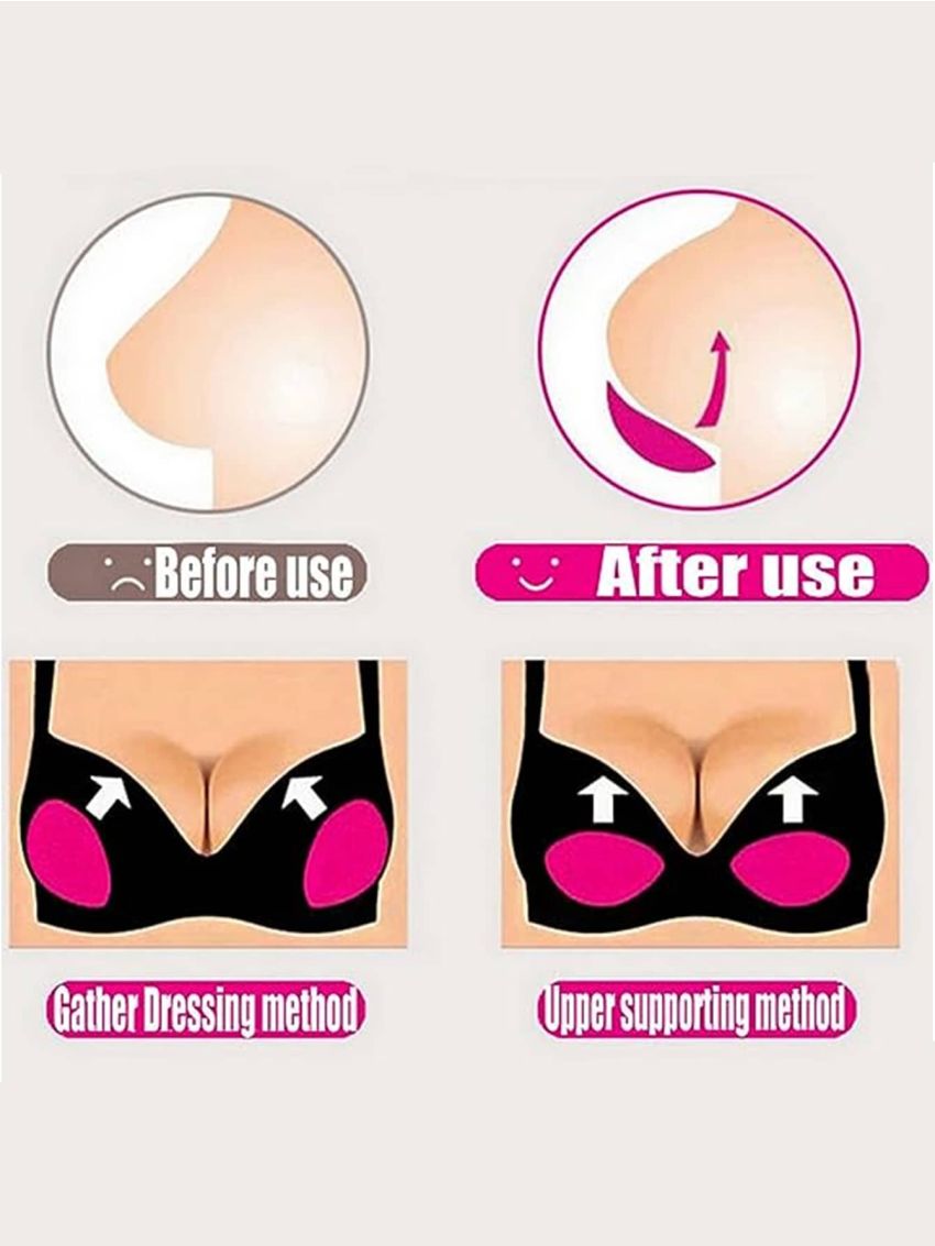 1pair Invisible Breathable Thickened Bra Inserts For Cleavage Enhancement, Flesh Color