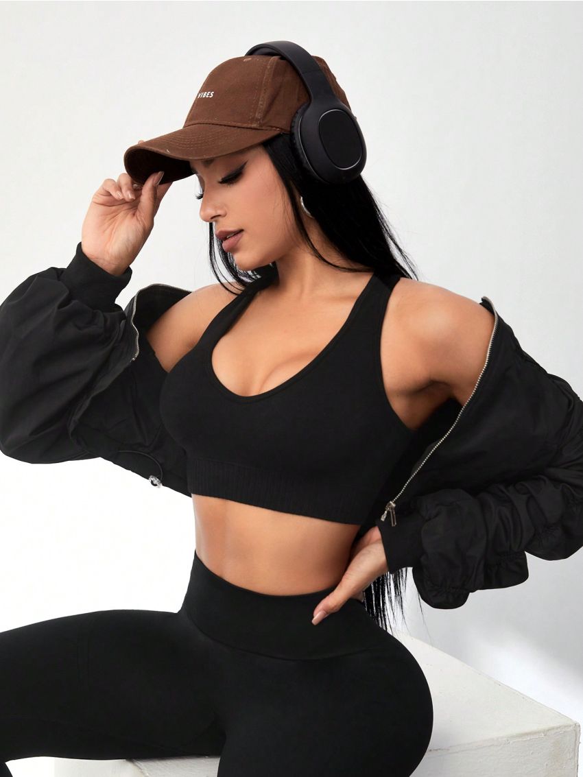 Yoga Basic Women's Cross Hollow Out Back Sports Bra