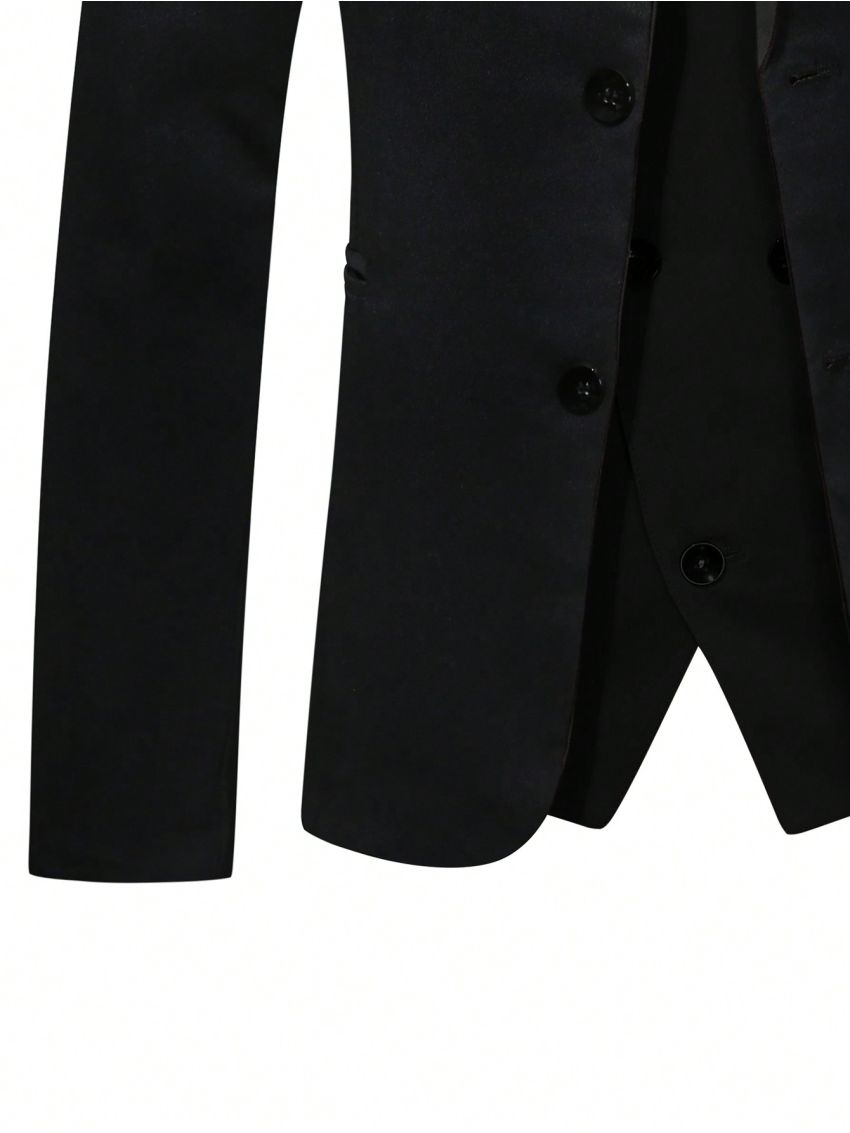 Manfinity Men's Shawl Collar Double Breasted Suit Jacket Vest Pants Set