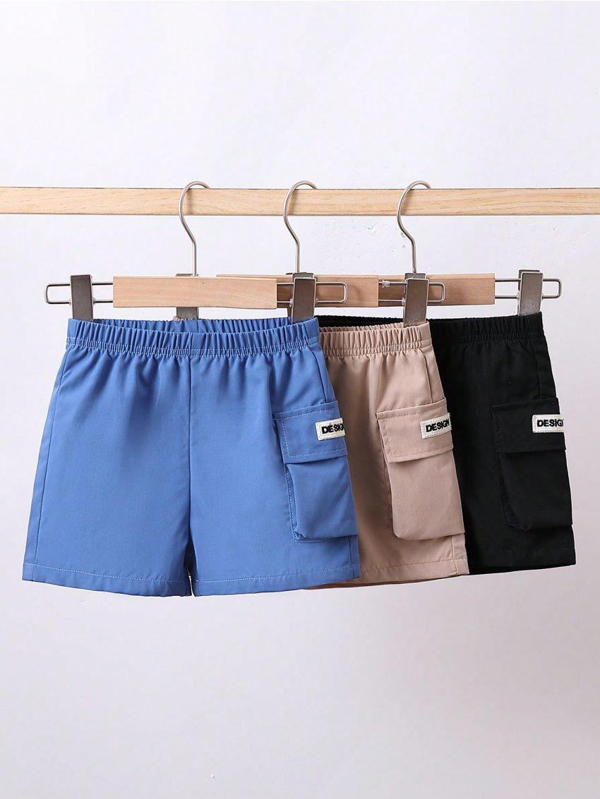 2024 Summer New Arrival 3pcs Toddler Boys' Multicolor Letter Print Sport Shorts Set