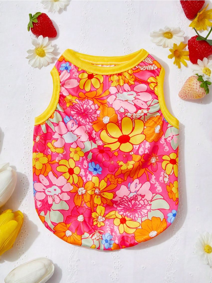 PETSIN Petsin Colorful Flower Pattern Pet Vest For Cats And Dogs